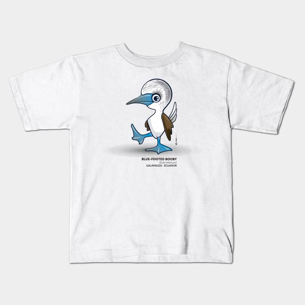 Blue Footed Booby Kids T-Shirt by makikelly